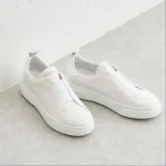 美品■BEARDSLEY ×MAIMAI イタリア製 レザースニーカー 白 37
