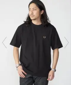 SHIPS別注 FRED PERRY SOLOTEX 鹿の子 Tシャツ ブラック
