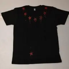 黒 星刺繍 Tシャツ