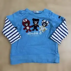 ミキハウス　ダブルビー　DOUBLE.B クマ刺繍 長袖Tシャツ 90