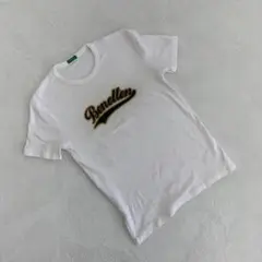 ユナイテッドカラーズオブベネトン Tシャツ 白 刺繍ロゴ クルーネック 半袖