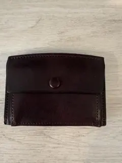 万双　厚コバ コンパクト財布（ボルドー）