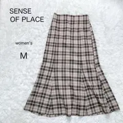 【SENSE OF PLACE】マーメイドスカート ロングスカート チェック
