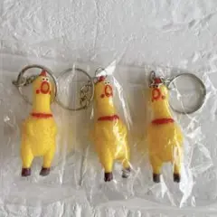 びっくりチキン キーホルダー ラバー 3個パック