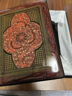 Ｓ４２６　茶箱　『蒟醤塗　茶箱』『昇作(冨士昇斎)』　共箱　茶道具 tyabako-19_1.jpg