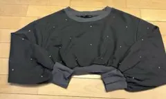 Heather ヘザー　ビジューショート　裏毛　スウェット　F フリー　M L