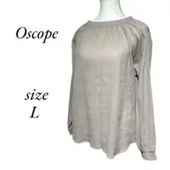 【Oscope / オスコープ】 ベージュ 長袖はブラウス　シャツ　L
