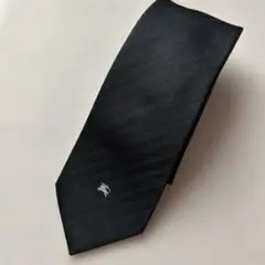 美品 BURBERRY ブラックレーベル ネクタイ 黒 シルク ストライプ