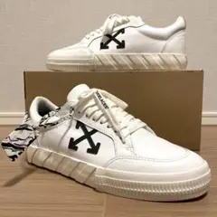 【美品】Off-White オフホワイト Vulcanized レザー 白 27
