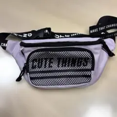 【美品】ボディバック 斜めがけバック ラベンダー メッシュポケット女の子