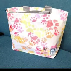 犬の肉球柄　トートバッグ