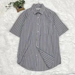 レトリーバークラブ【M】半袖シャツ ストライプ カジュアル 前開き 胸ポケット