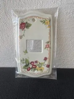 AOYAMA製花柄陶器スイッチカバー未使用刻印有