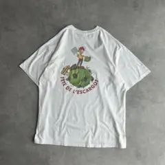 00s スーベニアプリントTシャツ ユーロボディ エスカルゴ 新聞