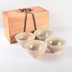 秋桜　京焼　加藤春永作　市松三島　数茶碗　十客　共箱　V　R5176B 京焼 加藤春永作 市松三島 数茶碗 十客 共箱 V R5176B