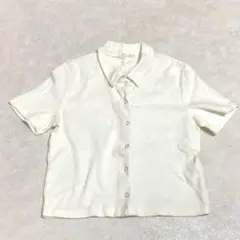 【美品】GU 半袖ポロシャツ ホワイト　シンプル　Sサイズ