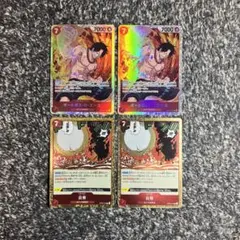 ワンピースカード【人気‼️】エース 炎帝 赤青エース強化パーツ 各2枚セット❗️