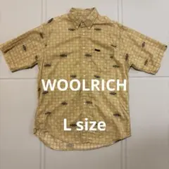90s Woolrich ウールリッチ 魚柄 BD半袖　アウトドア　Lサイズ