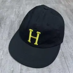 HUF ハフ スナップバックキャップ 黒 刺繍ロゴ ブラック 帽子