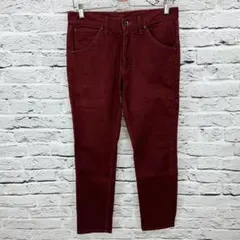 【美品】日本製ジーンズ　日本被服工業組合　ワインレッド　M　000158