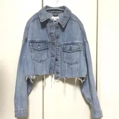 TOPSHOP クロップド デニムジャケット Gジャン 切りっぱなし Sサイズ