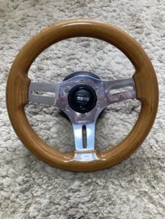 完全オリジナル‼️超小径ウッドハンドル‼️23π‼︎街道レーサー‼️OBAハンドル‼️ ウッドステアリング小径ハンドルoba 約23パイ 旧車 街道レーサー