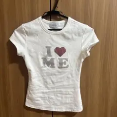 ILOVEME ラインストーンTシャツ ホワイト