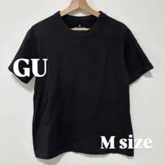 【美品】GU コットンクルーネックT 黒　M マレーシア製