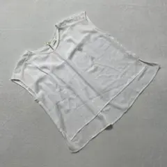 Te chichi ノースリーブ ブラウス レース切替 ホワイト M オフィス