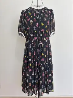 yukiemon オーナメント柄ワンピース　ペチワンピース付き M
