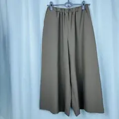 【39】CINEMA CLUB ワイドパンツ　ウェストゴム　カーキ系　L