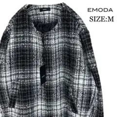 未使用 EMODA/ジップアップジャケット/M/ブラック×ホワイト×グレー