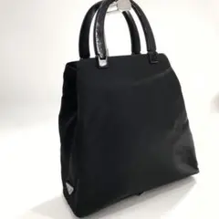 PRADA プラダ ハンドバッグ ナイロン 白タグ 三角プレート ブラック