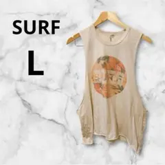 SURF ロゴ入りノースリーブTシャツ ベージュ