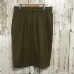 Etro エトロ スカート 膝丈 カーキ イタリア製 ウール100% 46