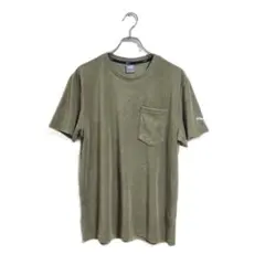 PUMA Tシャツ カーキ XL テリー素材 刺繍 ポケット シンプル スポーツ