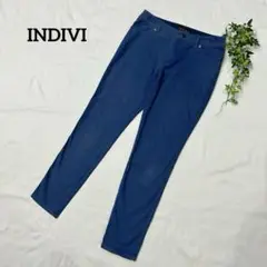 【訳あり！大特価♪】インディヴィ　スキニーパンツ　　 青　ストレッチ　美脚　M