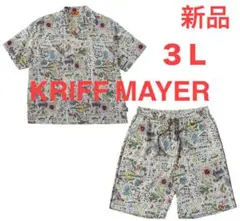 447【新品】KRIFF MAYER かるさらエアー総柄プリントセットアップ３Ｌ