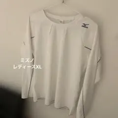 美品　レディースXL ミズノ　Mizuno 白 長袖Tシャツ　メッシュ
