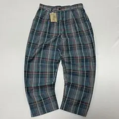 90s Vintage リネン タータンチェック イージーパンツ スラックス