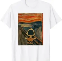 ムンクの叫び調チャーリーブラウンTシャツ