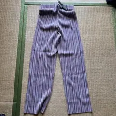 ★新品未使用★ ストライプ柄　パンツ　パープル　M イージーパンツ