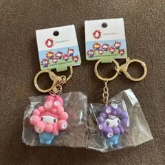 万博　ミャクミャク なりきり 立体マスコット キーホルダー クロミ　マイメロ