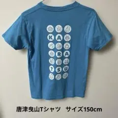 KARATSU 曳山イラスト入り バックプリントTシャツ 150cm小さめ　水色