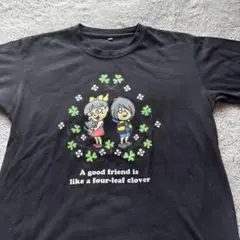 【USED】ゲゲゲの鬼太郎　鬼太郎＆ネコ娘　Tシャツ　L