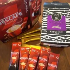 フォーションインスタントブラックコーヒー5本ネスレカフェラテ5本即日発送