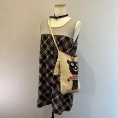 00s archive check one-piece Y2K 海外ガール韓国