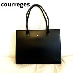 美品COURREGES レザー トートバッグ 黒　Ａ4 送料無料