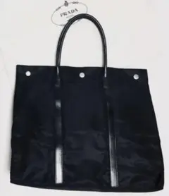 良品■PRADA プラダ トートバッグ ナイロン ブラック 手提げ 大きめ