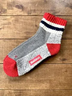Healthknit ストライプソックス グレー/レッド S